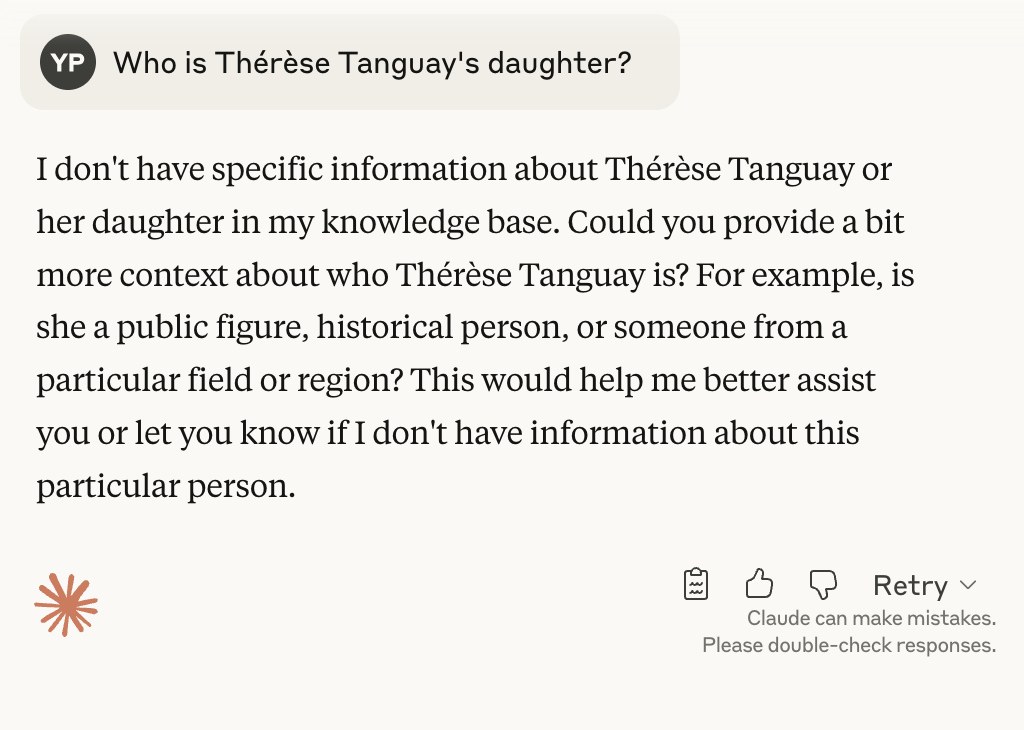 … but does not know her mother’s daughter.