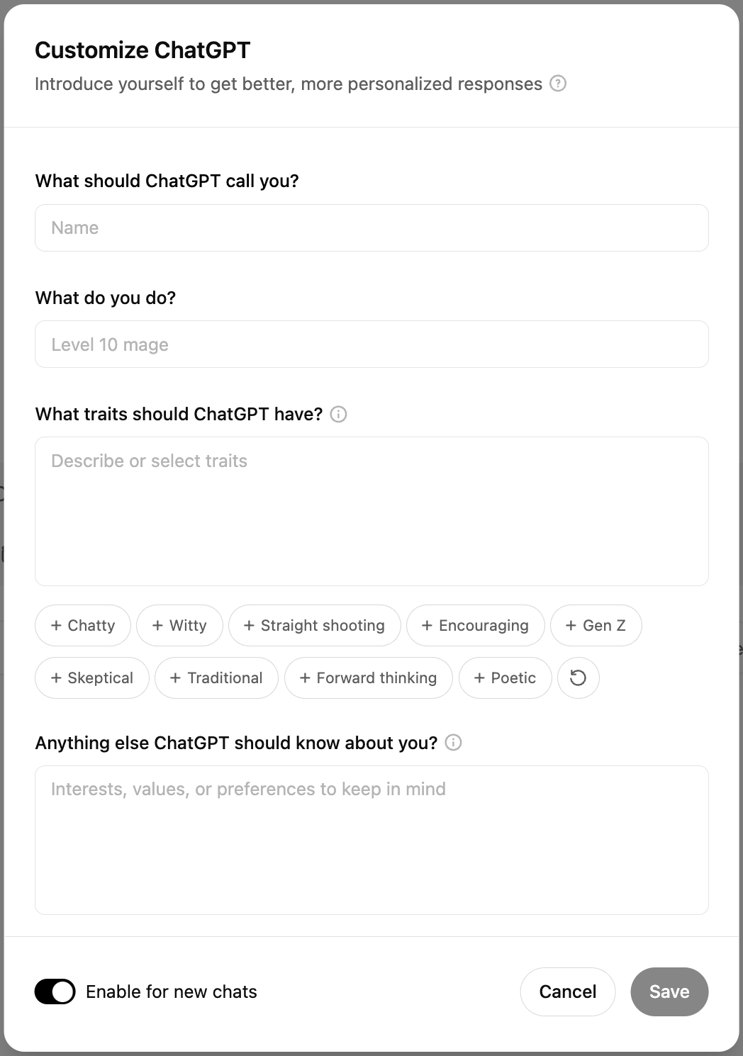 ChatGPT’s Custom Instructions allow you to customize its output.